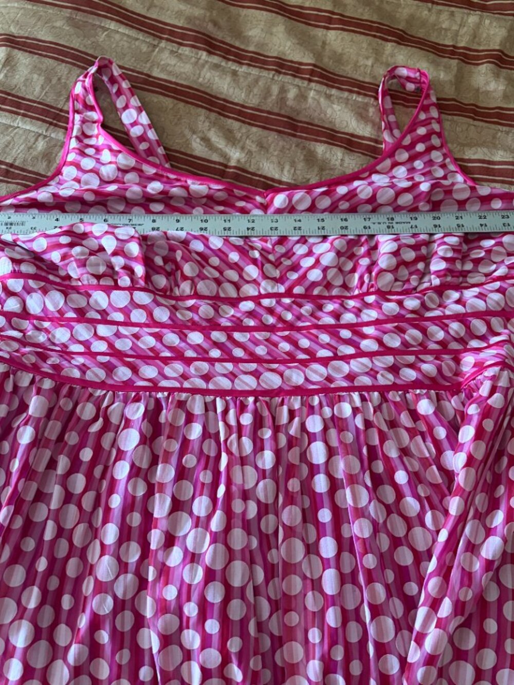 Signature by Robbie Bee pink and white polka dot dress Size 24 Lined - Picture 10 of 11
